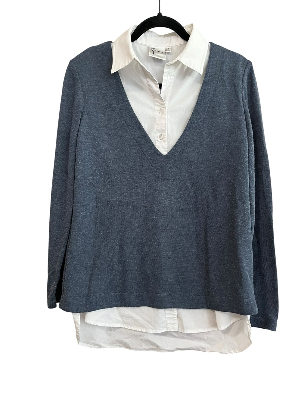 Finley Layered Sweater Shirt Combo Top Size Small